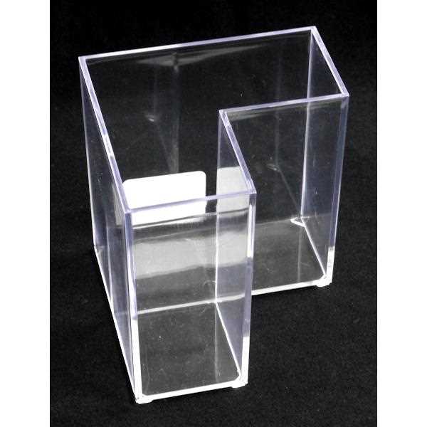 クリアシンプルケース L字型ペンスタンド 9.2×9.2×高さ9.6cm (100円ショップ 100円均一 100均一 100均)