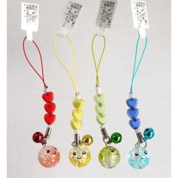 ストラップ スマイルハート付 ［色指定不可］ (100円ショップ 100円均一 100均一 100均)