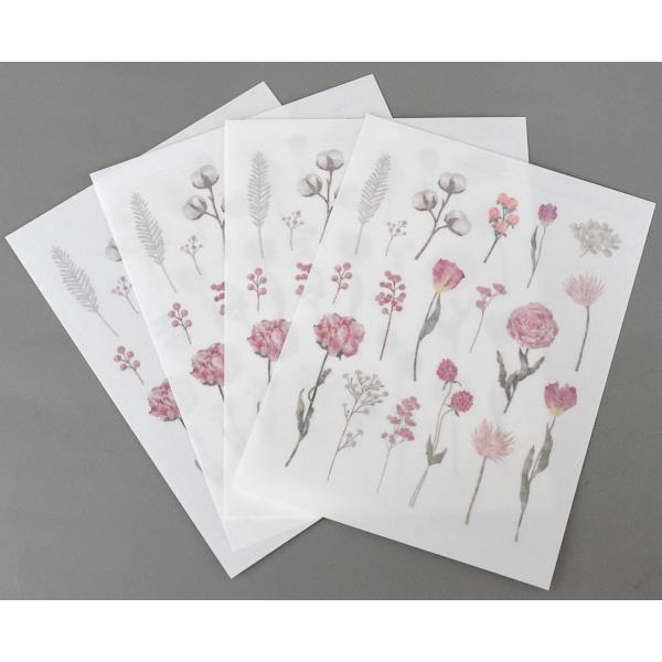 トレーシングダイカットシール ドライフラワーP 72片入 (100円ショップ 100円均一 100均一 100均)