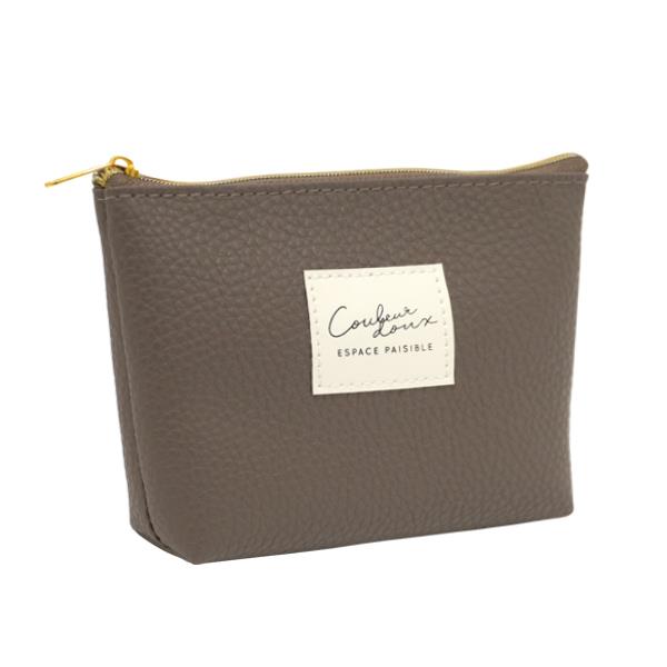 合皮カラー マチ付ポーチ 11×16×マチ3cm ［色指定不可］ (100円ショップ 100円均一 100均一 100均)