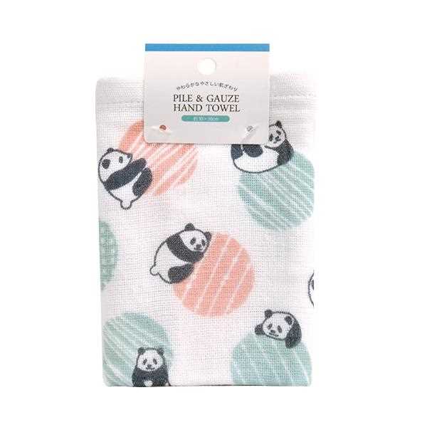 パイルガーゼハンドタオル ドットアニマル 30×30cm ［色柄指定不可］ (100円ショップ 100円均一 100均一 100均)