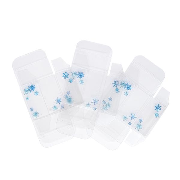 クリアボックス 雪の結晶柄 5×5×2.5cm 3個入 (100円ショップ 100円均一 100均一 100均)