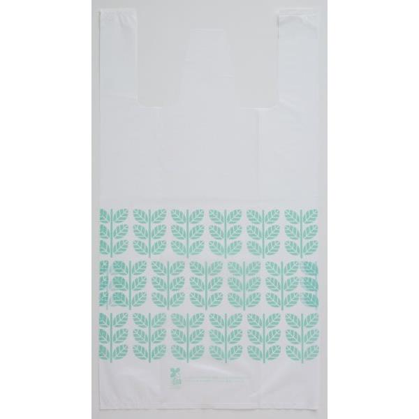 手提げポリ袋 エコフレンドリープロダクト 10L用 リーフ柄 14枚入 (100円ショップ 100円均一 100均一 100均)