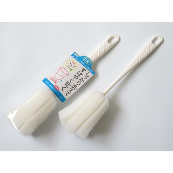 柄付コップ洗いスポンジ 即乾スポンジ 抗菌 25cm (100円ショップ 100円均一 100均一 100均)
