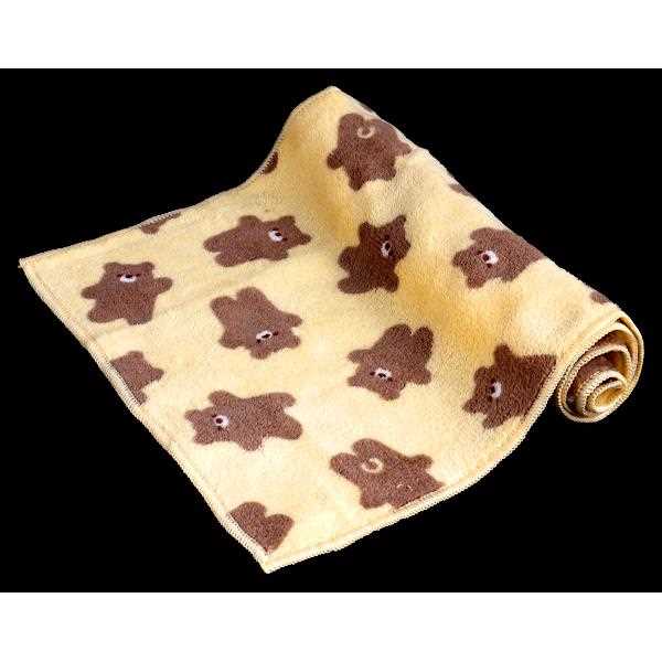 ふんわりフェイスタオル ハムスター&クマ柄 28×70cm ［色柄指定不可］ (100円ショップ 100円均一 100均一 100均)
