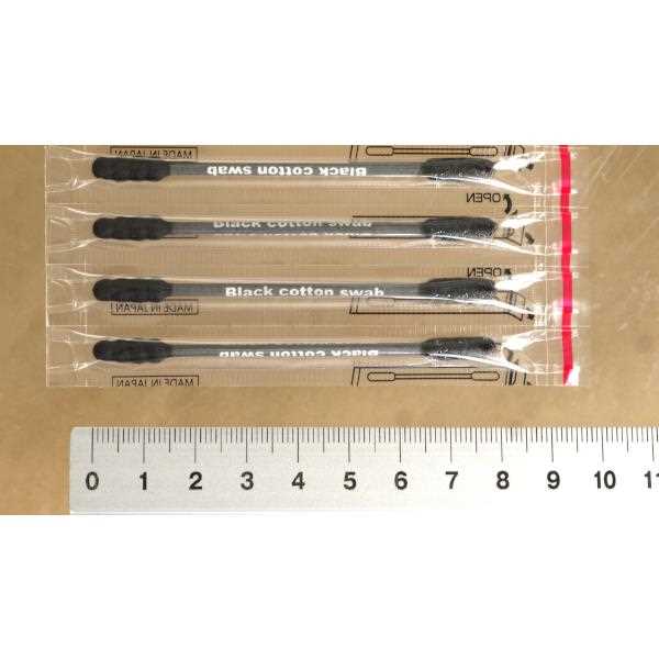 黒粘着綿棒 個包装 15本入 (100円ショップ 100円均一 100均一 100均)