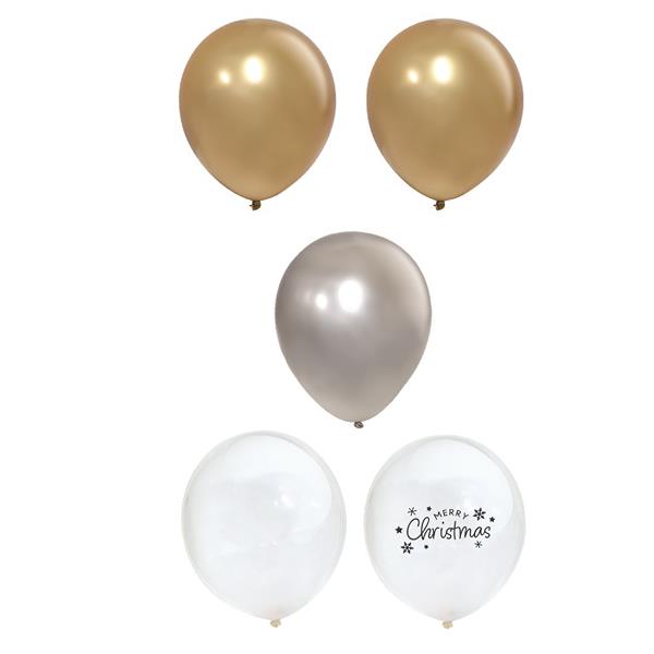 クリスマスバルーン 9インチ 5個入 (100円ショップ 100円均一 100均一 100均)