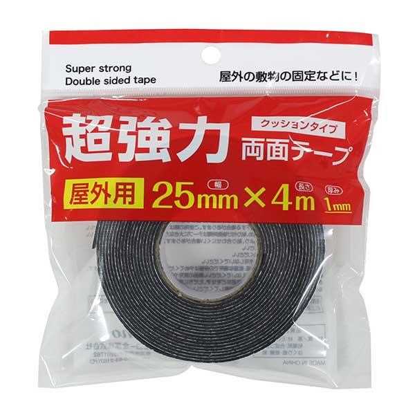 屋外用超強力両面テープ クッションタイプ 2.5cm×長さ4m (100円ショップ 100円均一 100均一 100均)