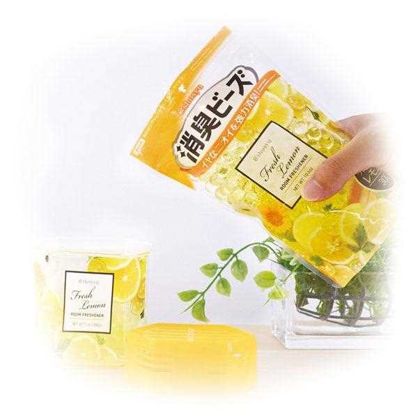 消臭ビーズ 詰替用 アットショウシュウ フレッシュレモンの香り 300g (100円ショップ 100円均一 100均一 100均)