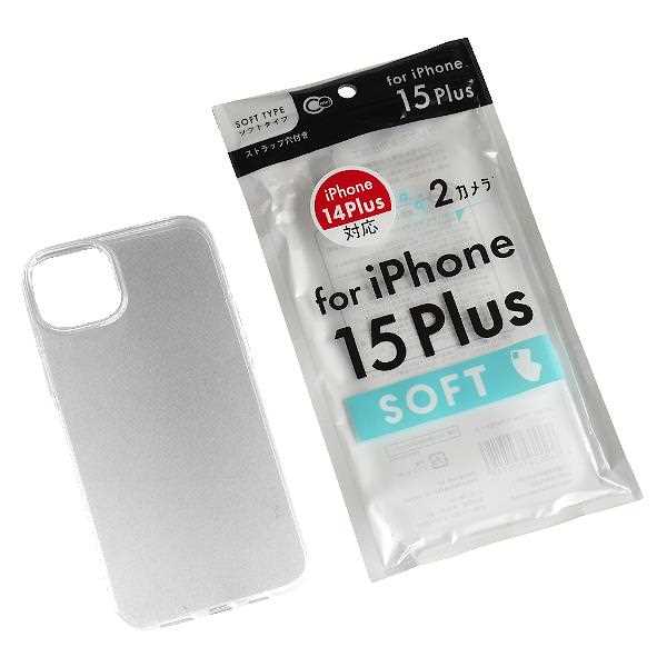 iPhone15Plus用ケース ソフトクリア (100円ショップ 100円均一 100均一 100均)