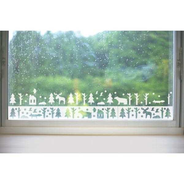 貼ってはがせる結露吸水シート 貼り絵タイプ 冬の森 3枚入 (100円ショップ 100円均一 100均一 100均)