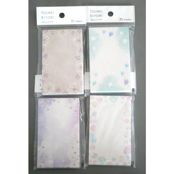 ミニカード トウメイビヨリ 5.5×9.1cm 30枚入 ［色柄指定不可］ (100円ショップ 100円均一 100均一 100均)