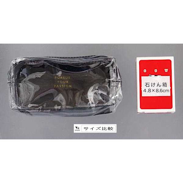 トラベル用クリアポーチ メガネポケット付 8×16×マチ4cm (100円ショップ 100円均一 100均一 100均)