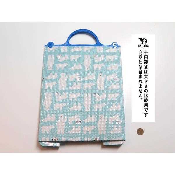 保冷・保温アルミバッグ シロクマ ブルー 35×29.5×マチ14.5cm (100円ショップ 100円均一 100均一 100均)