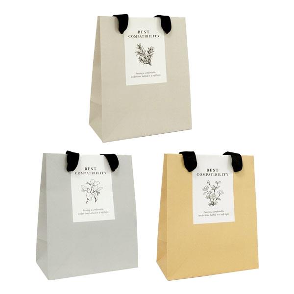 ペーパーバッグ ハーブ柄 15×12×マチ7cm ［色柄指定不可］ (100円ショップ 100円均一 100均一 100均)