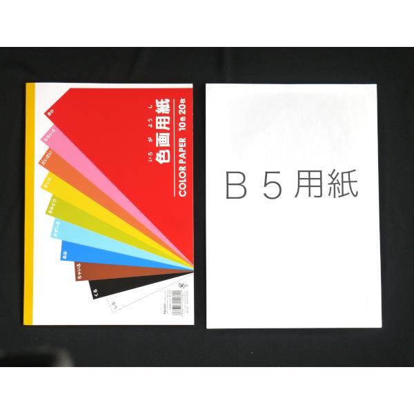 色画用紙 10色 17.5×25.3cm 20枚入 (100円ショップ 100円均一 100均一 100均)