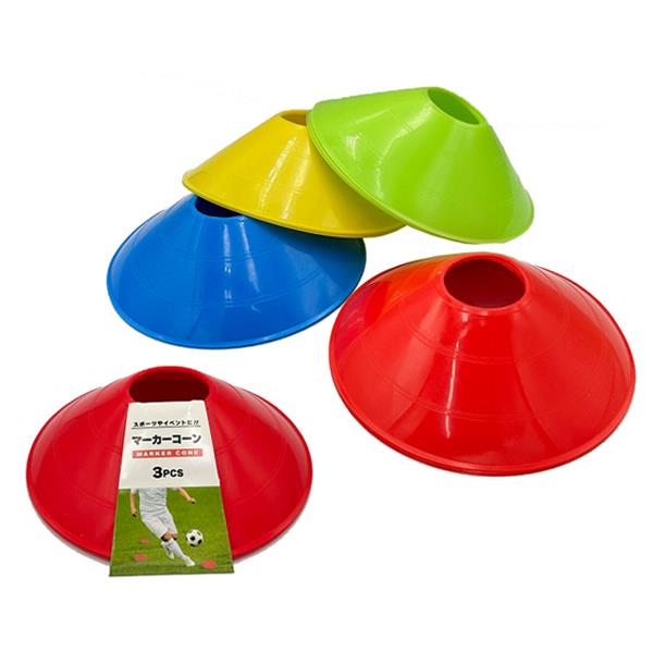 マーカーコーン 直径19.5×高さ5.3cm 3個入 ［色指定不可］ (100円ショップ 100円均一 100均一 100均)
