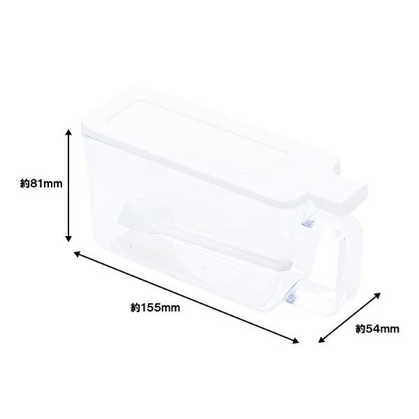 スマートポット スリム ホワイト 容量380ml スプーン付 (100円ショップ 100円均一 100均一 100均)