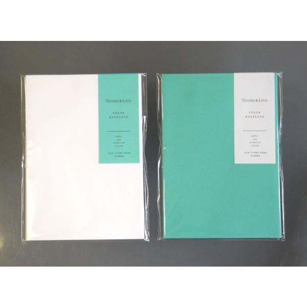 封筒 洋形2号 サンクスラブ 5枚入 ［色指定不可］ (100円ショップ 100円均一 100均一 100均)