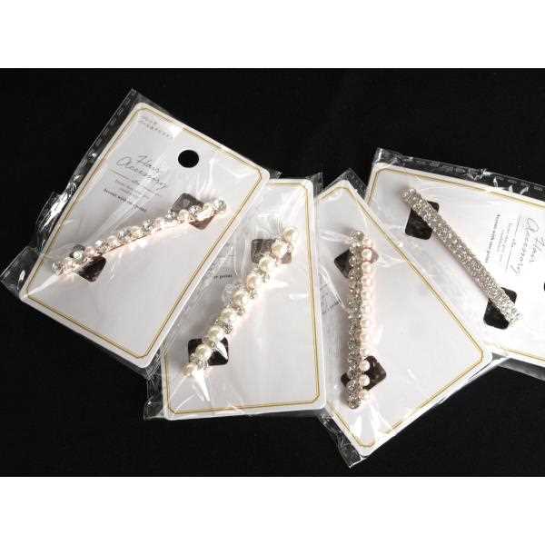 バレッタ パール&クリスタル ［形指定不可］ (100円ショップ 100円均一 100均一 100均)