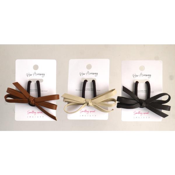 リボンポニー フェイクレザー 細 ［色指定不可］ (100円ショップ 100円均一 100均一 100均)