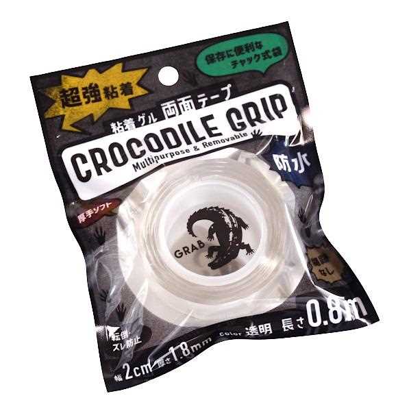 超強粘着両面ゲルテープ クロコダイルグリップ 透明 幅2cm×長さ0.8m (100円ショップ 100円均一 100均一 100均)