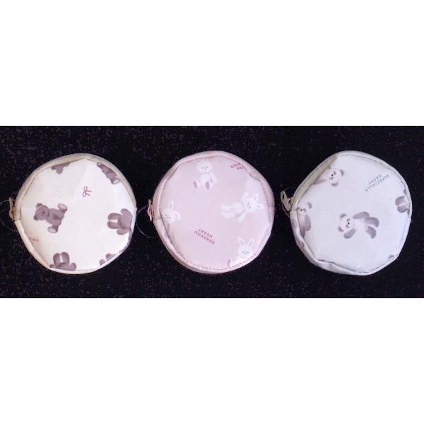 サークルコインケース フラッフィーアニマル 直径8×マチ1.5cm ［色柄指定不可］ (100円ショップ 100円均一 100均一 100均)