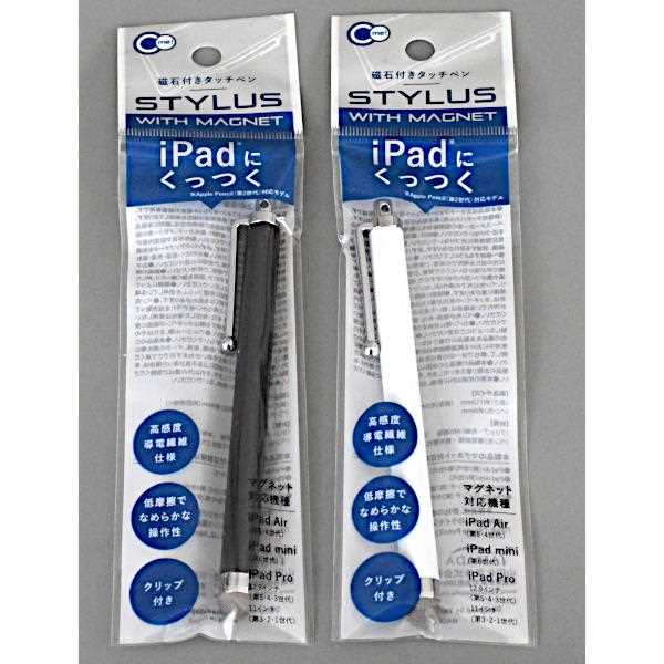 磁石付きタッチペン クリップ付 11.2cm ［色指定不可］ (100円ショップ 100円均一 100均一 100均)