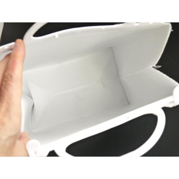 保冷・保温アルミバッグ シマエナガ グレー Sサイズ(28.5×20.5×マチ13.5cm) (100円ショップ 100円均一 100均一 100均)