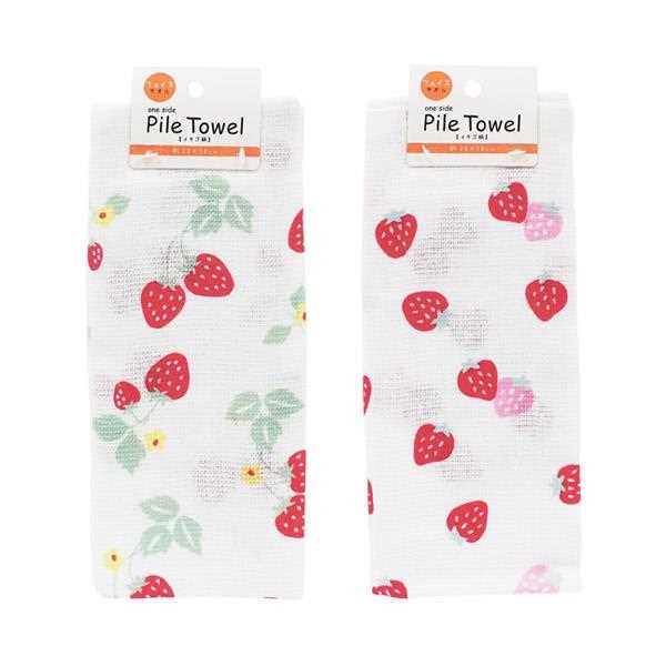 片面パイルフェイスタオル イチゴ柄 28×70...の紹介画像2