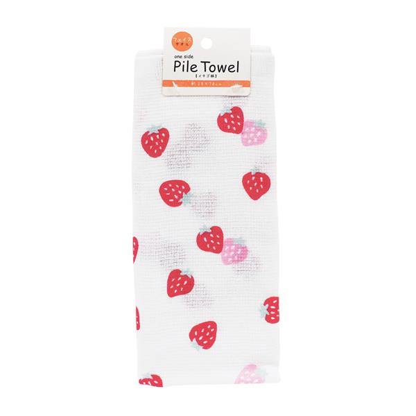 片面パイルフェイスタオル イチゴ柄 28×70...の紹介画像3
