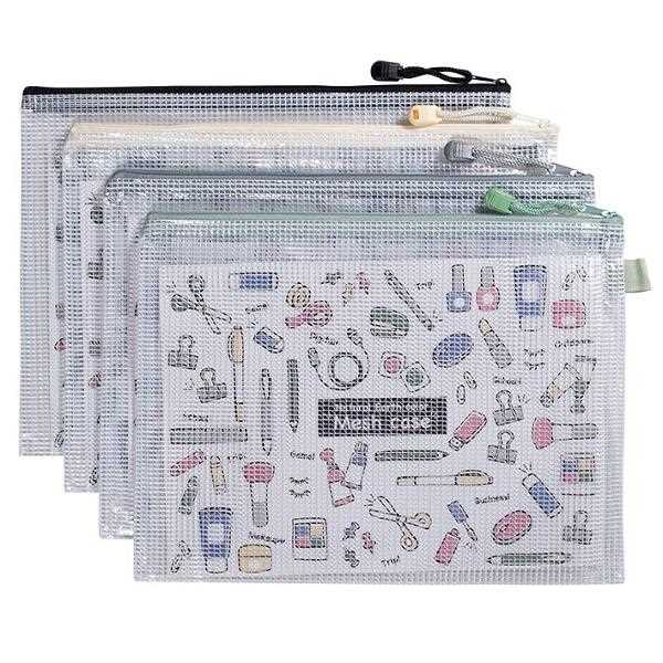 B5メッシュケース ナチュラルアースカラー 29.5×22cm ［色指定不可］ (100円ショップ 100円均一 100均一 100均)