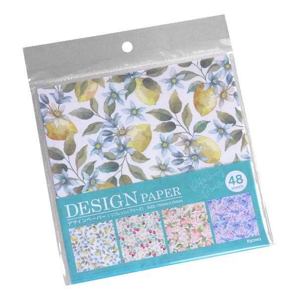デザインペーパー リフレッシュブリーズ 15×15cm 48枚入 (100円ショップ 100円均一 100均一 100均)