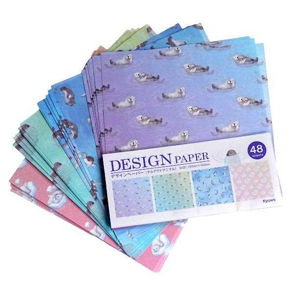 デザインペーパー チルアウト 15×15cm 48枚入 (100円ショップ 100円均一 100均一 100均)