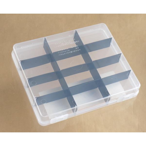 仕切りケース シェルビー ミドル 仕切板黒 18×15.5×3cm (100円ショップ 100円均一 100均一 100均)