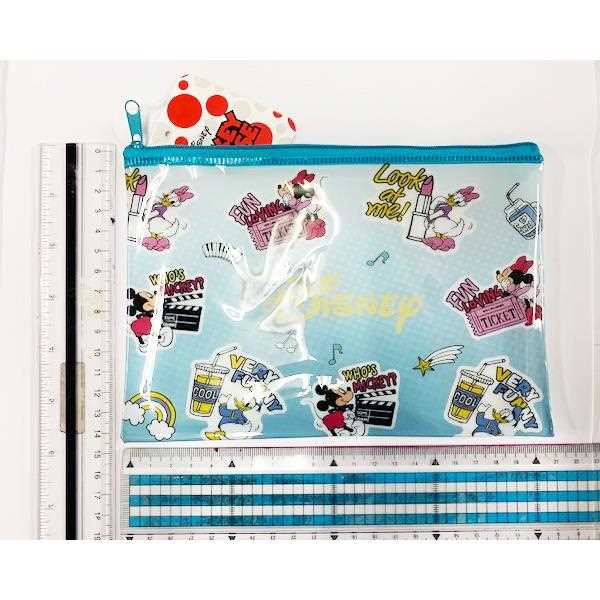 ミッキー&フレンズ 平型ポーチ 20.5×14.6cm ［色柄指定不可］ (100円ショップ 100円均一 100均一 100均)