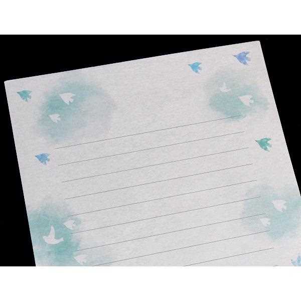 レターセット トウメイビヨリ 便箋8枚/封筒4枚入 ［色柄指定不可］ (100円ショップ 100円均一 100均一 100均)