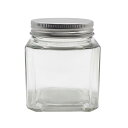 フタ付ガラス瓶 角型 容量380ml (100円ショップ 100円均一 100均一 100均)