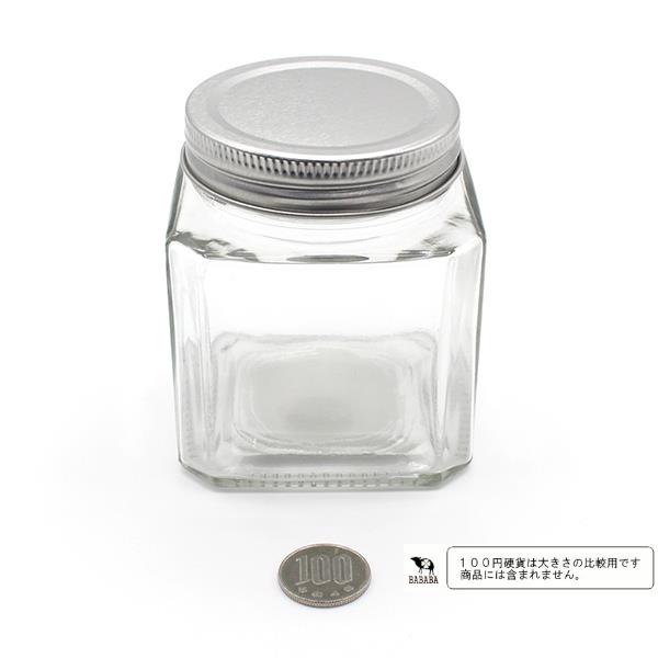 フタ付ガラス瓶 角型 容量380ml (100円ショップ 100円均一 100均一 100均)
