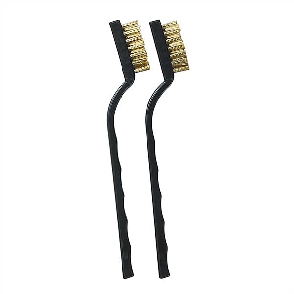 プラ柄真鍮ミニブラシ 17.5cm 2本入 (100円ショップ 100円均一 100均一 100均)