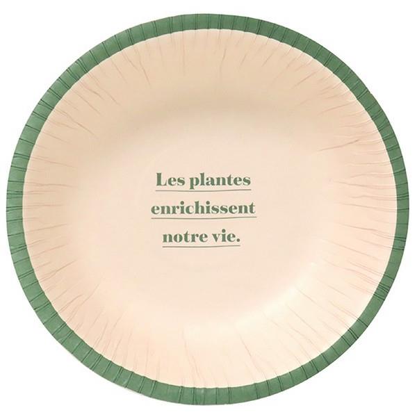 ペーパーボウル 手描きフレンチ柄 15cm 5枚入 (100円ショップ 100円均一 100均一 100均)