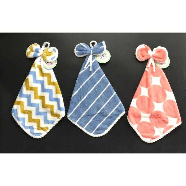 ループ付きタオル リボン 30×30cm ［色柄指定不可］ (100円ショップ 100円均一 100均一 100均)