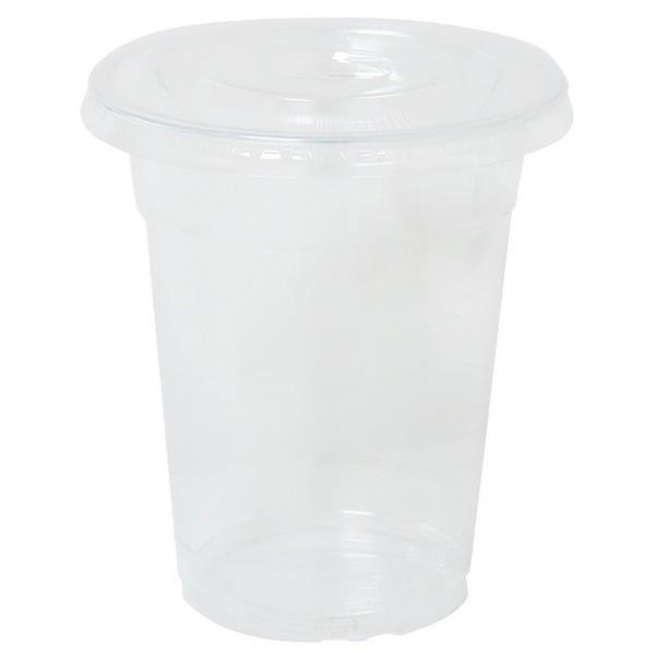 フタ付きクリアカップ 容量375ml 5個入 (100円ショップ 100円均一 100均一 100均)