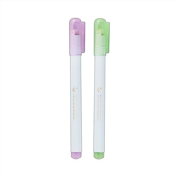 モチーフラインマーカー パープル・グリーン 2本入 (100円ショップ 100円均一 100均一 100均)