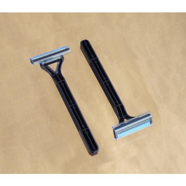 スムーザー付首振り式2枚刃かみそり ツインエッジ 2本入 (100円ショップ 100円均一 100均一 100均)