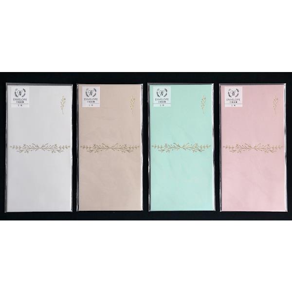 万型封筒 プチリーフ 3枚入 ［色指定不可］ (100円ショップ 100円均一 100均一 100均)