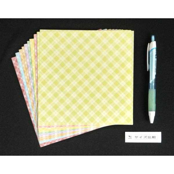 デザインペーパー チェック柄 15×15cm 48枚入 (100円ショップ 100円均一 100均一 100均)