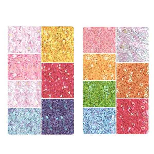 ハンドクラフト用ジュエリーラメ ダイカット 2g 7袋入 ［サイズ形指定不可］ (100円ショップ 100円均一 100均一 100均)