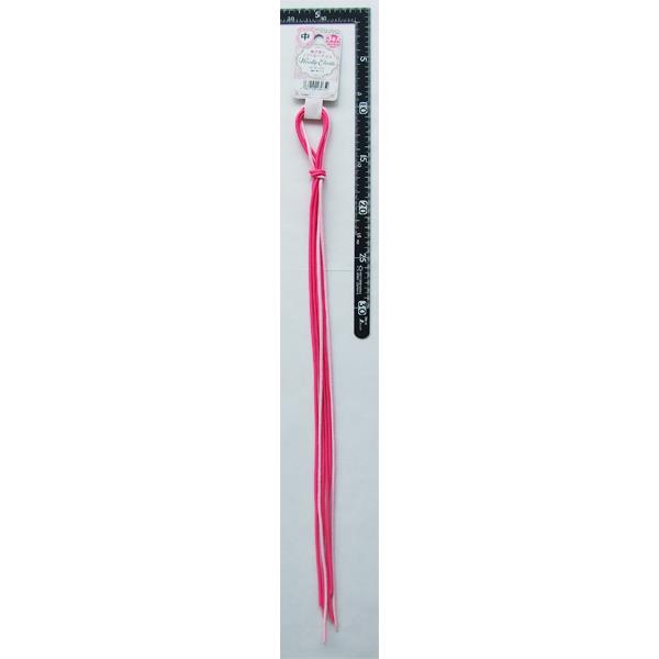 ヘアゴム 伸び良いソフトウーリーゴム 色アソート 中(3mm×全長1m) 3本入 ［色指定不可］ (100円ショップ 100円均一 100均一 100均)