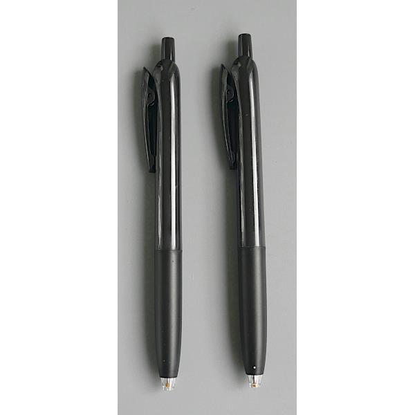 ノック式ゲルインクボールペン 黒 0.5mm モノクロ 2本入 ［色指定不可］ (100円ショップ 100円均一 100均一 100均)